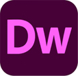 Adobe Dreamweaver icon representing a full professional web design and HTML editing tool